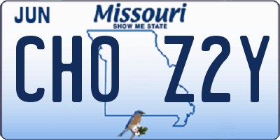 MO license plate CH0Z2Y