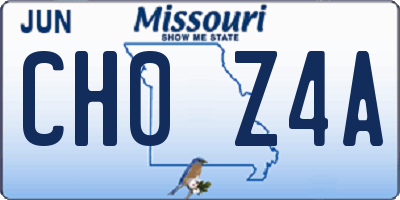 MO license plate CH0Z4A