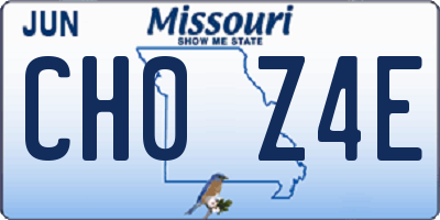 MO license plate CH0Z4E
