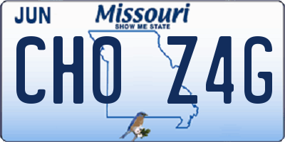 MO license plate CH0Z4G