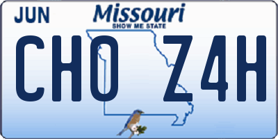 MO license plate CH0Z4H