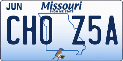 MO license plate CH0Z5A