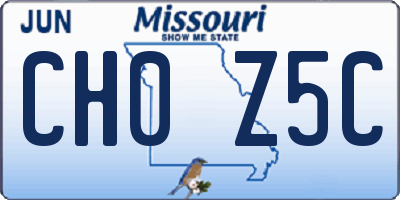 MO license plate CH0Z5C