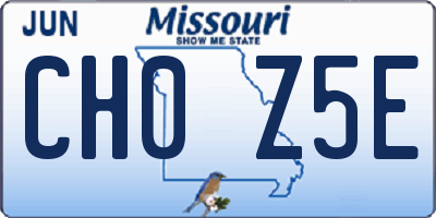 MO license plate CH0Z5E