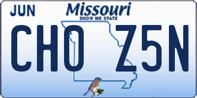 MO license plate CH0Z5N