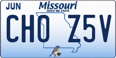MO license plate CH0Z5V