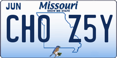 MO license plate CH0Z5Y