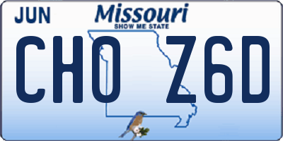 MO license plate CH0Z6D