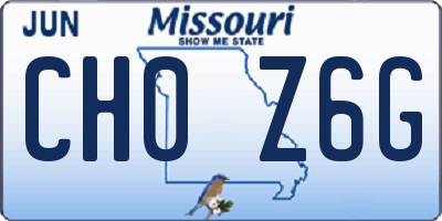 MO license plate CH0Z6G