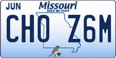 MO license plate CH0Z6M