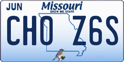 MO license plate CH0Z6S