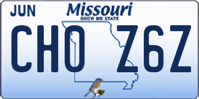 MO license plate CH0Z6Z