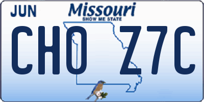 MO license plate CH0Z7C