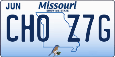 MO license plate CH0Z7G