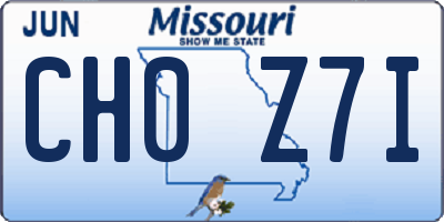 MO license plate CH0Z7I