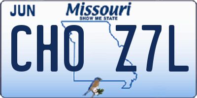MO license plate CH0Z7L