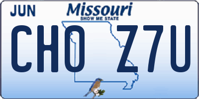 MO license plate CH0Z7U