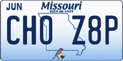 MO license plate CH0Z8P