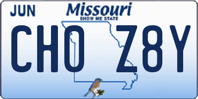 MO license plate CH0Z8Y