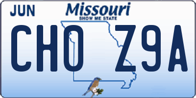 MO license plate CH0Z9A
