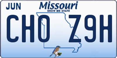 MO license plate CH0Z9H