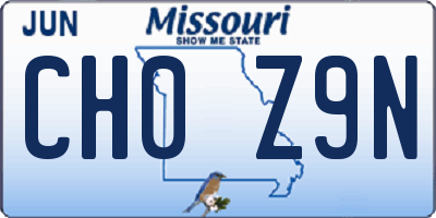 MO license plate CH0Z9N