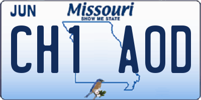 MO license plate CH1A0D