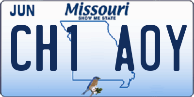 MO license plate CH1A0Y