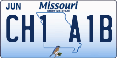 MO license plate CH1A1B