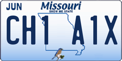 MO license plate CH1A1X