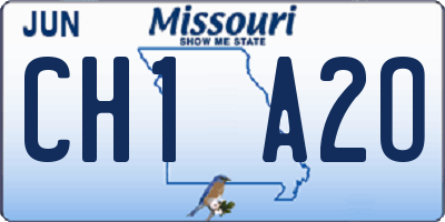 MO license plate CH1A2O