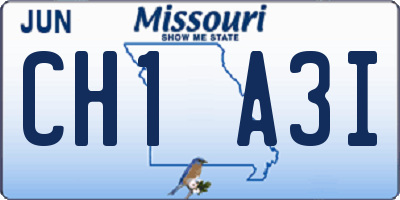 MO license plate CH1A3I