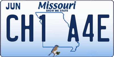 MO license plate CH1A4E