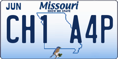 MO license plate CH1A4P