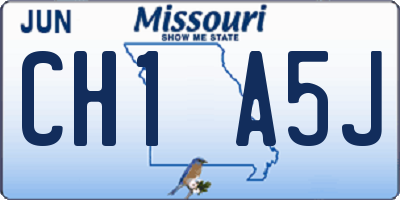 MO license plate CH1A5J