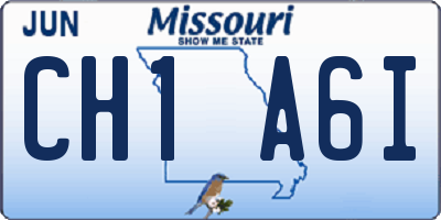 MO license plate CH1A6I