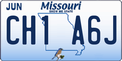 MO license plate CH1A6J