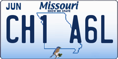 MO license plate CH1A6L