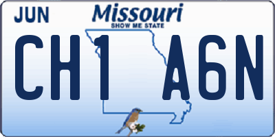 MO license plate CH1A6N