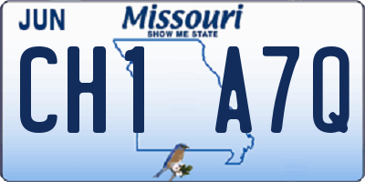 MO license plate CH1A7Q