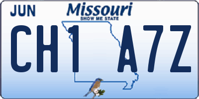 MO license plate CH1A7Z