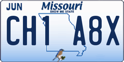 MO license plate CH1A8X