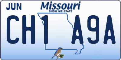 MO license plate CH1A9A