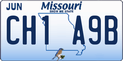 MO license plate CH1A9B