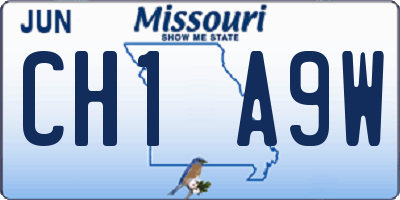 MO license plate CH1A9W
