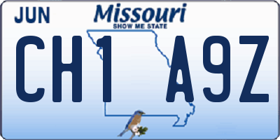 MO license plate CH1A9Z