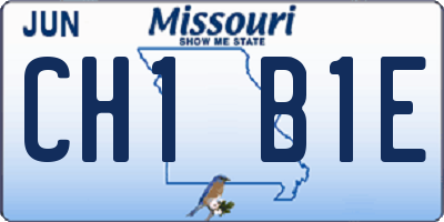 MO license plate CH1B1E