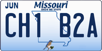 MO license plate CH1B2A