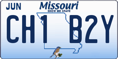 MO license plate CH1B2Y
