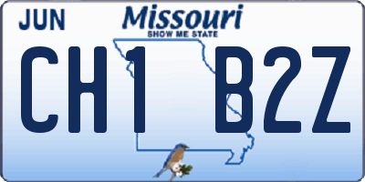 MO license plate CH1B2Z